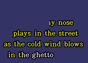 1y nose

plays in the street

as the cold Wind blows
in the ghetto