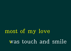 most of my love

was touch and smile