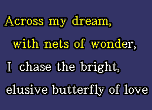 Across my dream,
With nets of wonder,

I chase the bright,

elusive butterfly of love