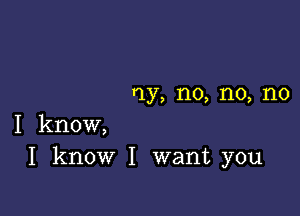 ny, n0, no, no

I know,
I know I want you