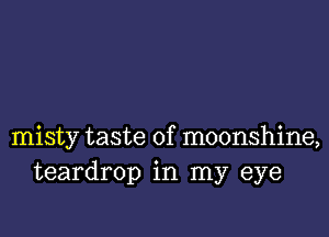 misty taste of moonshine,
teardrop in my eye