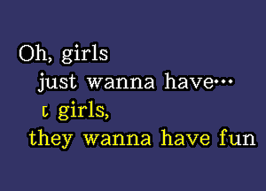 Oh, girls
just wanna have---

L girls,
they wanna have fun