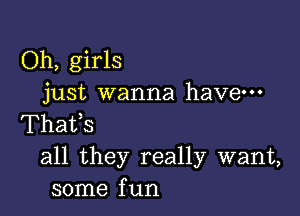 Oh, girls
just wanna have-

Thafs
all they really want,
some fun