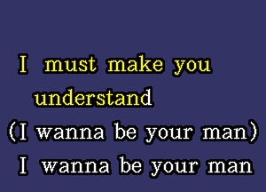 I must make you

understand

(I wanna be your man)

I wanna be your man I