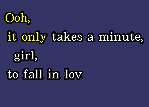 Ooh,

it only takes a minute,

girl,

to fall in 10V-