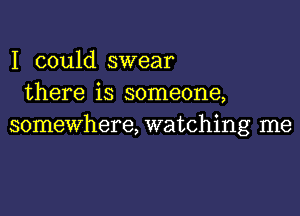 I could swear
there is someone,

somewhere, watching me