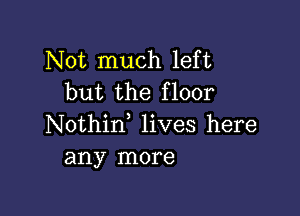 Not much left
but the floor

Nothid lives here
any more