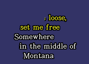 loose,
set me free

Somewhere
in the middle of
Montana