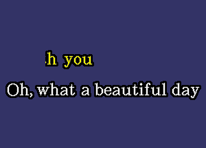 .h you

Oh, What a beautiful day