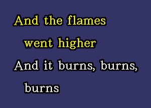 And the flames

went higher

And it burns, burns,

burns