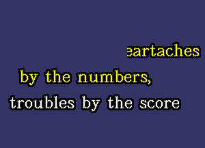 aartaches

by the numbers,

troubles by the score