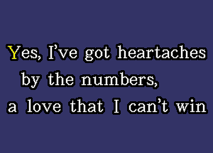 Yes, FVG got heartaches

by the numbers,

a love that I cank Win