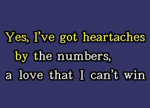 Yes, FVG got heartaches

by the numbers,

a love that I cank Win