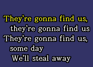 TheyTe gonna find us,
they,re gonna find us
TheyTe gonna find us,
some day
W611 steal away