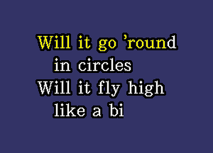 Will it go Tound
in circles

Will it fly high
like a bi