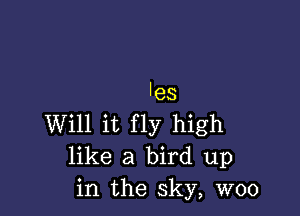 '63

Will it fly high
like a bird up
in the sky, woo