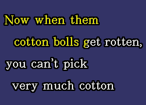 Now when them

cotton bolls get rotten,

you canWL pick

very much cotton