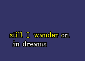 still I wander on
in dreams