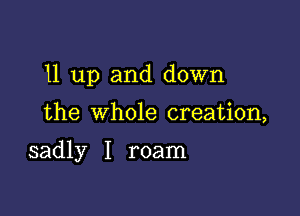 11 up and down

the whole creation,

sadly I roam