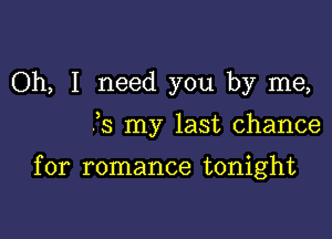 Oh, I need you by me,

33 my last chance

for romance tonight