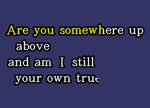 Are you somewhere up
above

and am I still
your own truc