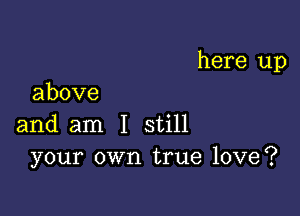 here up

above
and am I still
your own true love?