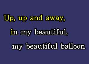 Up, up and away,

in my beautiful,

my beautiful balloon