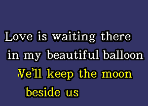 Love is waiting there
in my beautiful balloon
N611 keep the moon

beside us