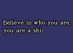 Believe in Who you are,

you are a Shil