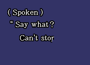 ( Spoken )
a Say what?

Cami stor