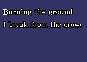 Burning the ground

I break from the CfOWt