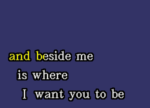 and beside me

is where

I want you to be