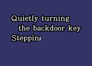 Quietly turning
the backdoor key

Steppim