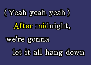 (Yeah yeah yeah)
After midnight,

we,re gonna

let it all hang down