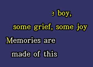 3 boy,

some grief, some joy

Memories are

made of this