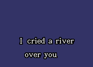 I cried a river

over you