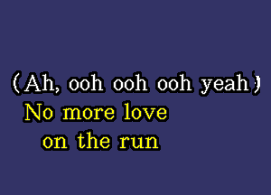 (Ah, ooh ooh ooh yeah)

No more love
on the run