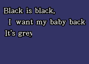 Black is black,
I Vvantlny'baby back

Ifs grep