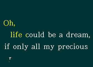 Oh,

life could be a dream,

if only all my precious

1'