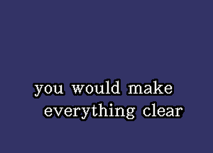 you would make
everything clear