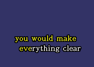 you would make
everything clear