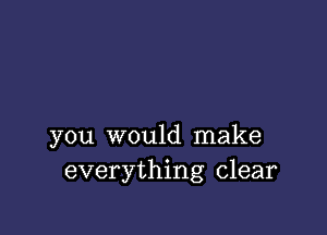 you would make
everything clear