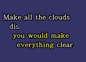 Make all the clouds
dii.

you would make
everything clear