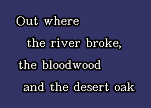 Out where

the river broke,

the bloodwood

and the desert oak