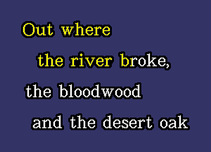 Out where

the river broke,

the bloodwood

and the desert oak