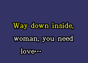 Way down inside,

woman, you need

love.