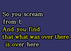 So you scream
from 12

And you f incl
that what was over there
is over here