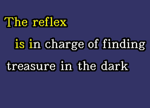 The reflex

is in charge of finding

treasure in the dark