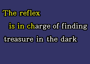 The reflex

is in charge of finding

treasure in the dark