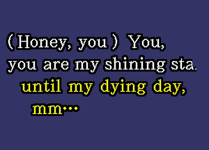 (Honey, you) You,
you are my shining sta.

until my dying day,
mm...